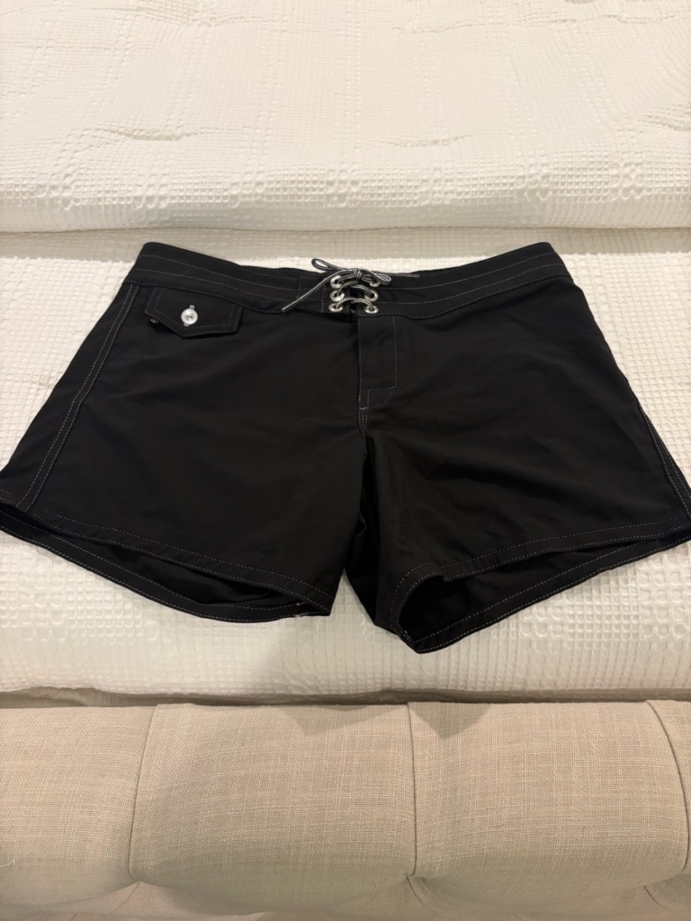 Birdwell Beach Britches Black Stretch Board Shorts Women's USA Made